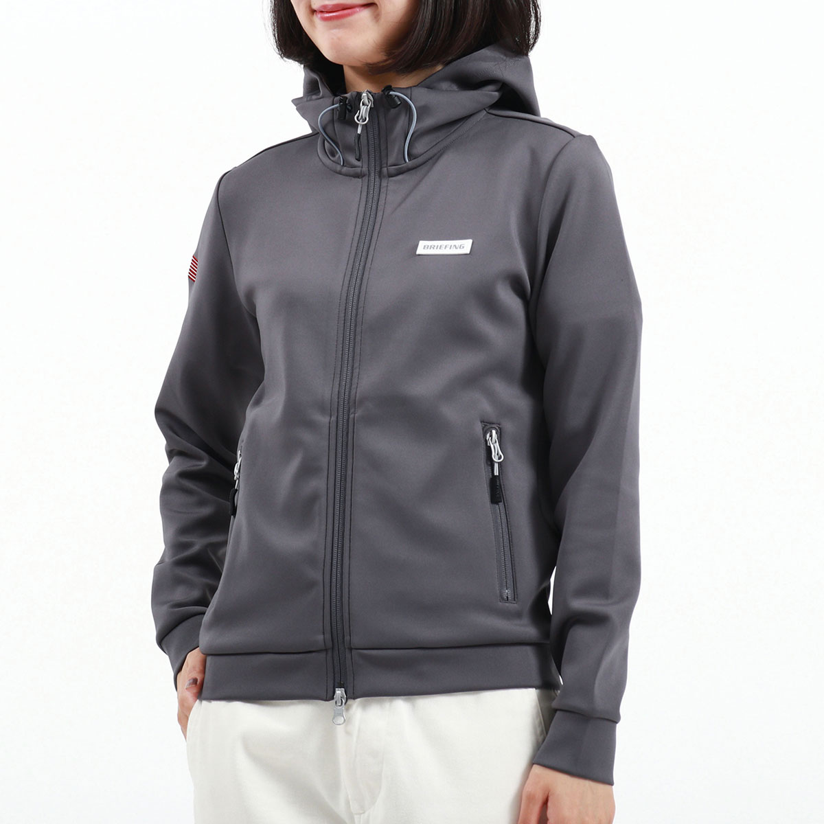 セール20%OFF 日本正規品 ブリーフィング ゴルフウェア BRIEFING GOLF WOMENS 3D LOGO PARKA パーカー  ジップアップ ストレッチ レディース BBG223W03