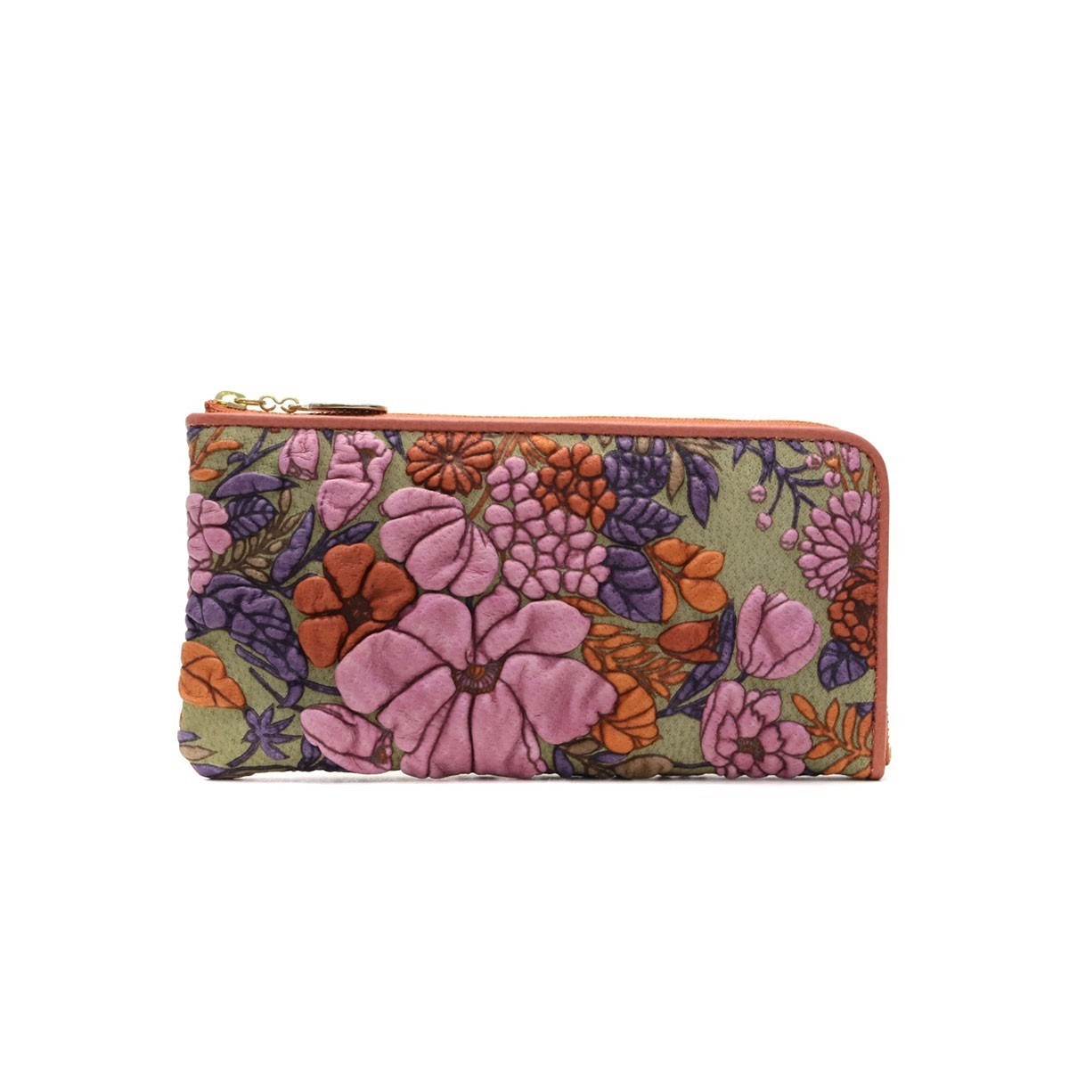 【新品未使用】　decobranche 財布 京香 友禅革 オレンジ 最大40%☆7/25限定 デコブランシェ decobranche 長財布 KYOUKA