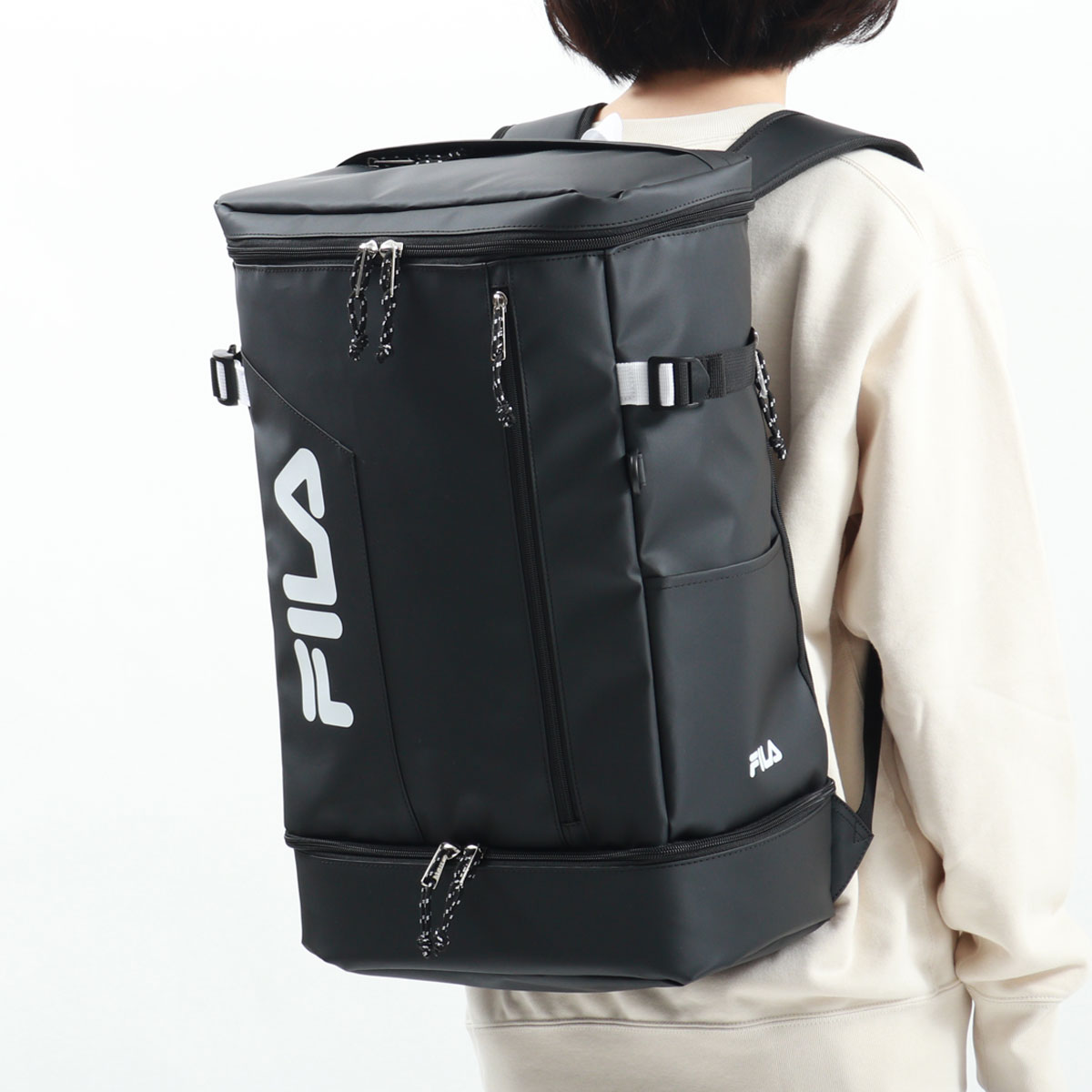 フィラ リュック FILA サイン 35L B4 通学リュック スクエアリュック ボックス型 大容量 PC シューズ 撥水 旅行 女子 男子 中学生 高校生 レディース 7763