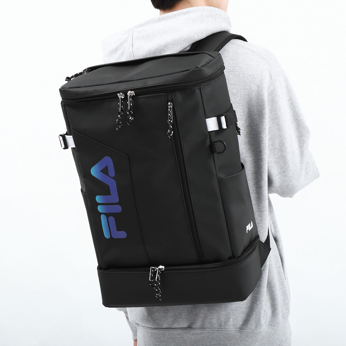 フィラ リュック FILA サイン 35L B4 通学リュック スクエアリュック ボックス型 大容量 PC シューズ 撥水 旅行 女子 男子 中学生 高校生 レディース 7763