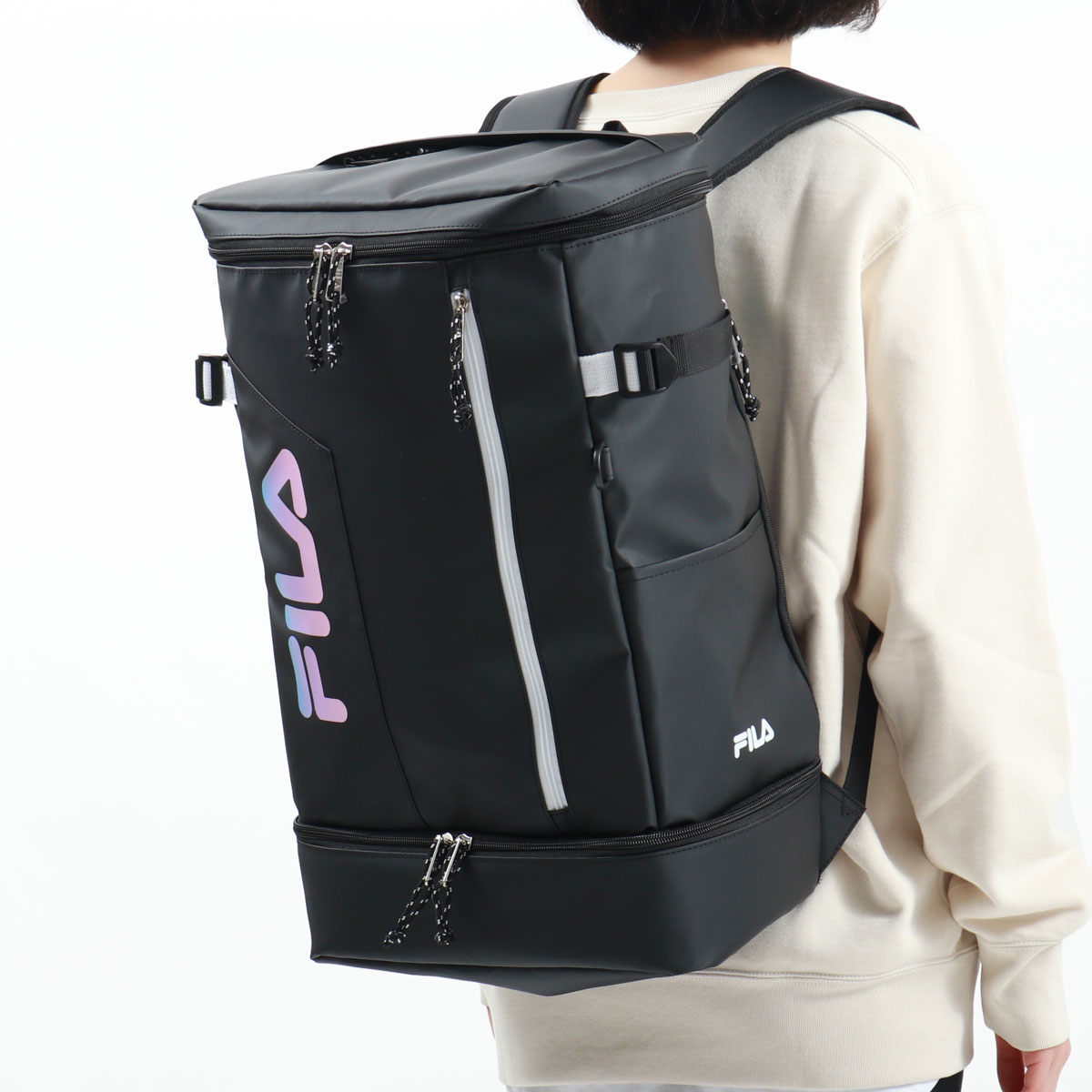 フィラ リュック FILA サイン 35L B4 通学リュック スクエアリュック ボックス型 大容量 PC シューズ 撥水 旅行 女子 男子 中学生 高校生 レディース 7763