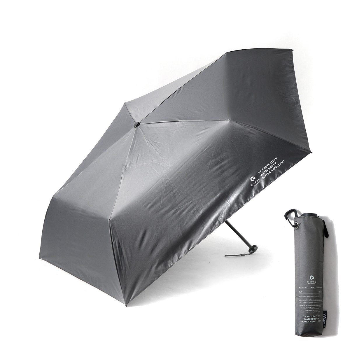 ジーイチキュウキュウゼロ 折りたたみ傘 G1990 Wpc 日傘 晴雨兼用 55cm 完全遮光 メン...