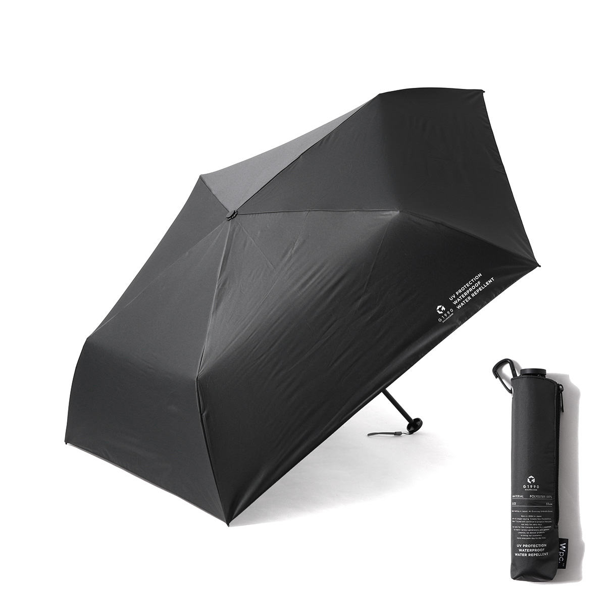 ジーイチキュウキュウゼロ 折りたたみ傘 G1990 Wpc 日傘 晴雨兼用 55cm 完全遮光 メン...