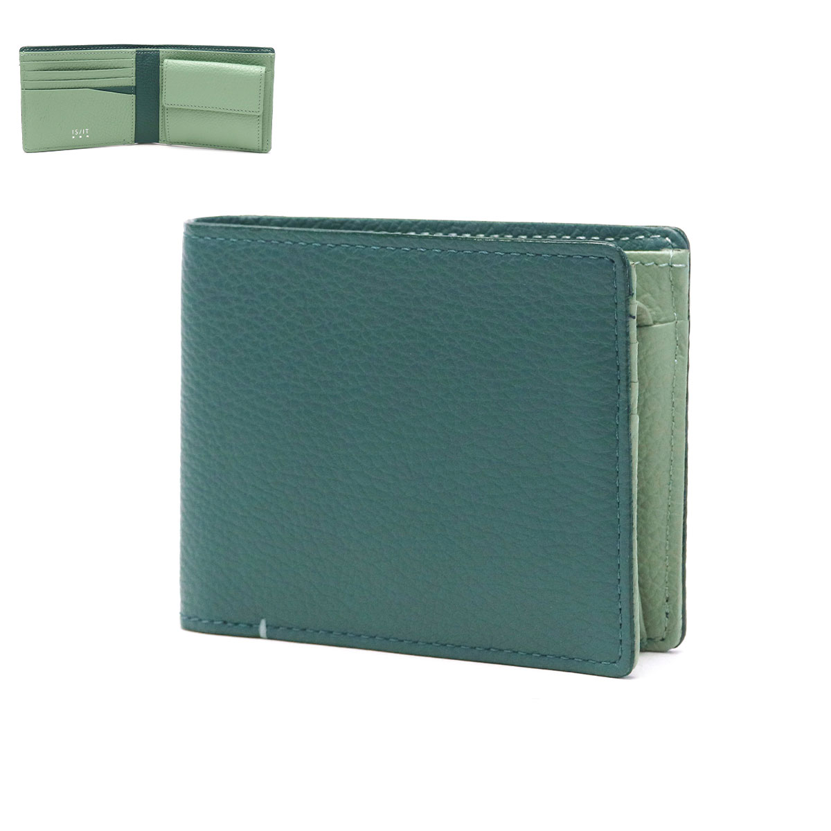 【新品】IS/IT ネイビー 二つ折り財布 SOLATINA メンズ 長財布 二つ折り スナップボタン開閉 (ソラチナ