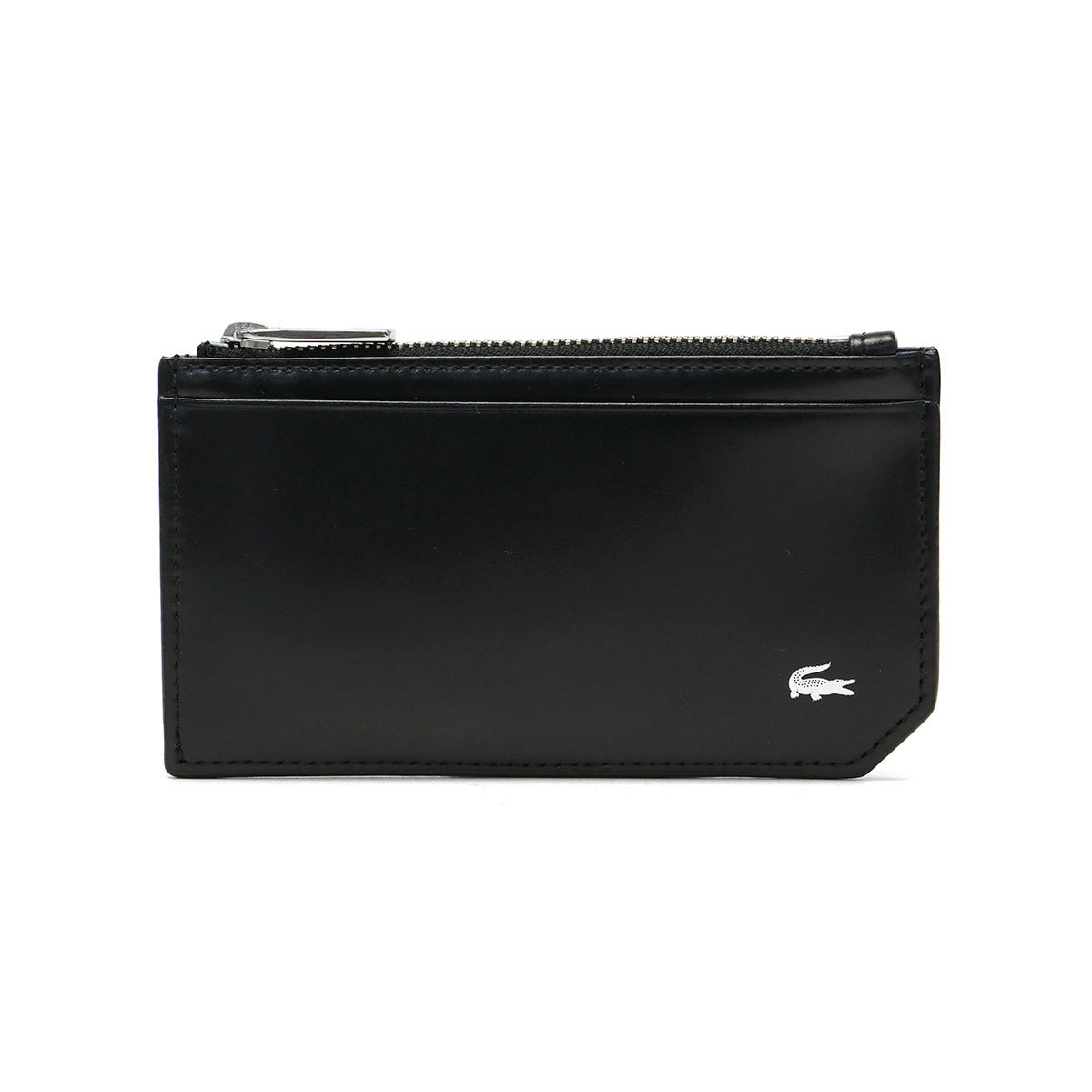 LACOSTE ミニ財布 フラグメントケース ブラック LACOSTE（ラコステ） 財布 ファスナー 本革 薄い Men's Premium 2