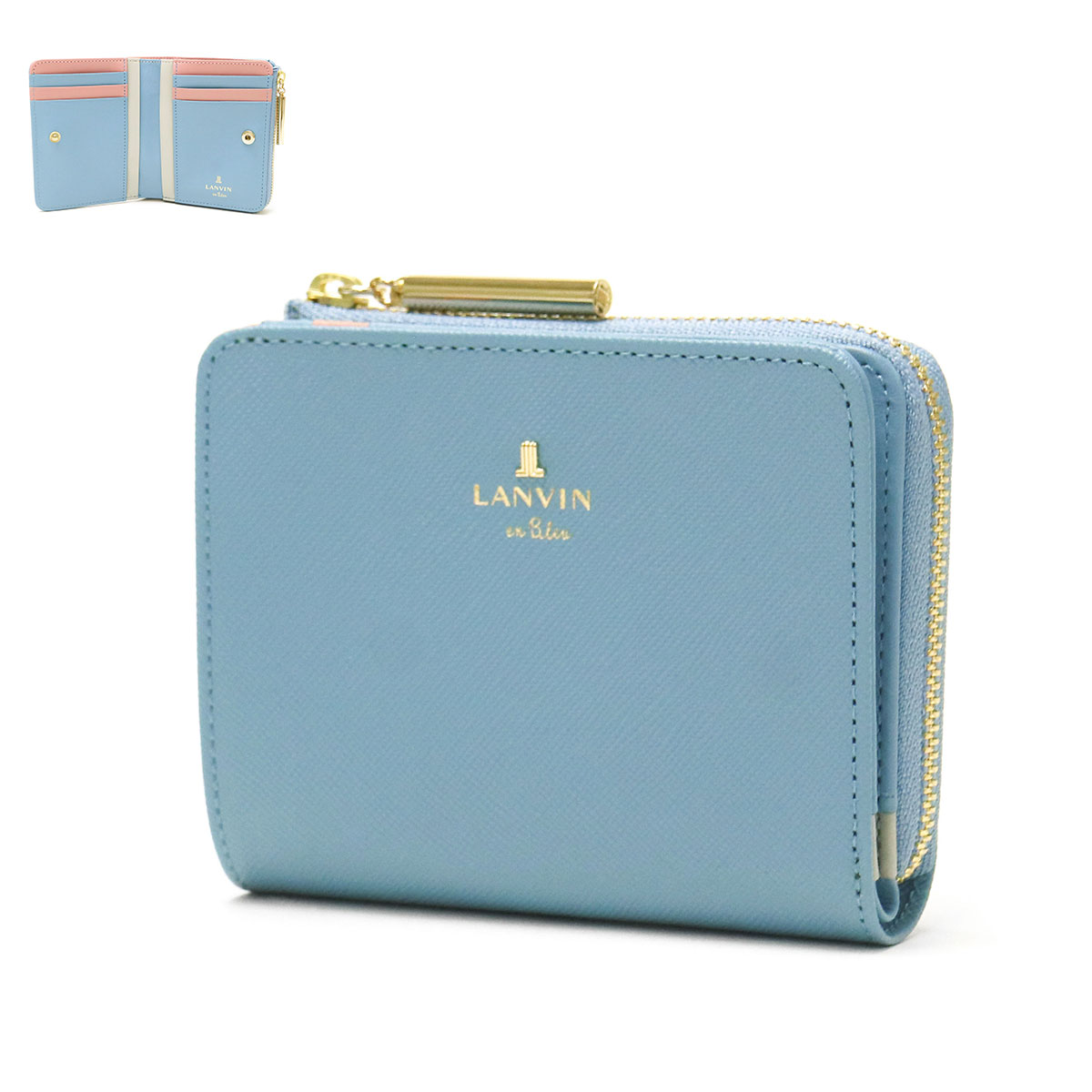 最大41%★6/2限定 ランバンオンブルー 二つ折り財布 LANVIN en Bleu リュクサンブ...