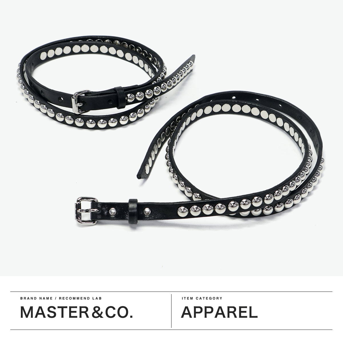 MASTER & CO. コダマ2連ベルトスタッズレザー MASTER&Co（マスターアンドコー） 最大51%☆7/17限定 ベルト