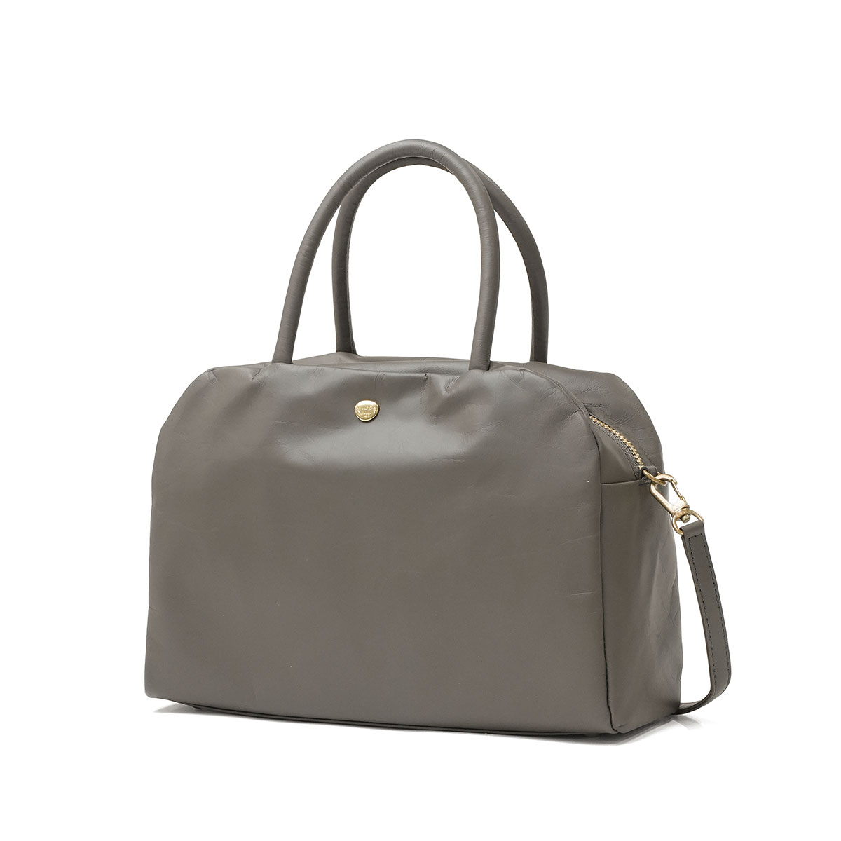 最大51%★5/24限定 ニュートラルグレイ トートバッグ レディース ファスナー付き Neutral Gray 軽量 小さめ 2WAY A5 日本製 斜め掛け 革 ハスキー 6026-745の画像