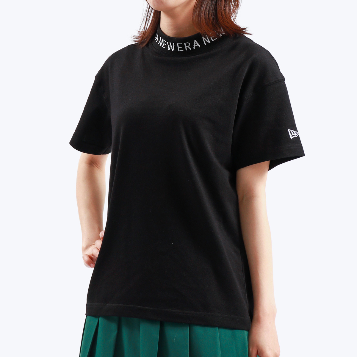 NEW ERA Women's 半袖 ミッドネック Tシャツ NEW ERA ニューエラレディースゴルフ 半袖ミッドネックTシャツ