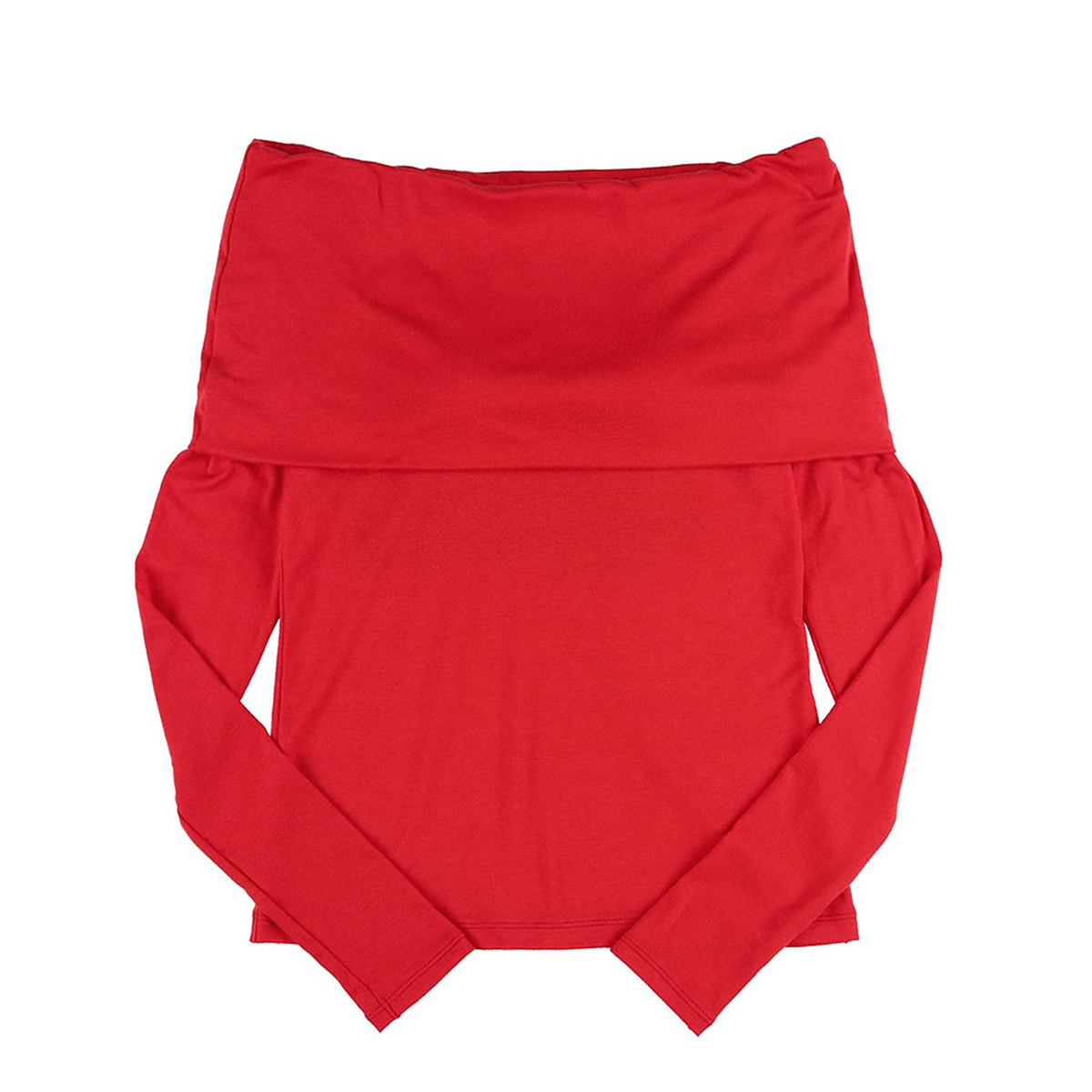 新品)OUR WACOAL オフショルダー レッドトップス OUR WACOAL アワワコール オフショルダー トップス 長袖 長そで 冬 秋