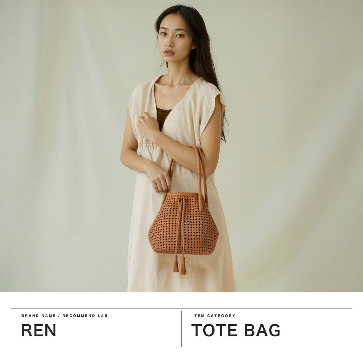 REN（レン） 特典付 トートバッグ レディース 小さめ ゴートメッシュ