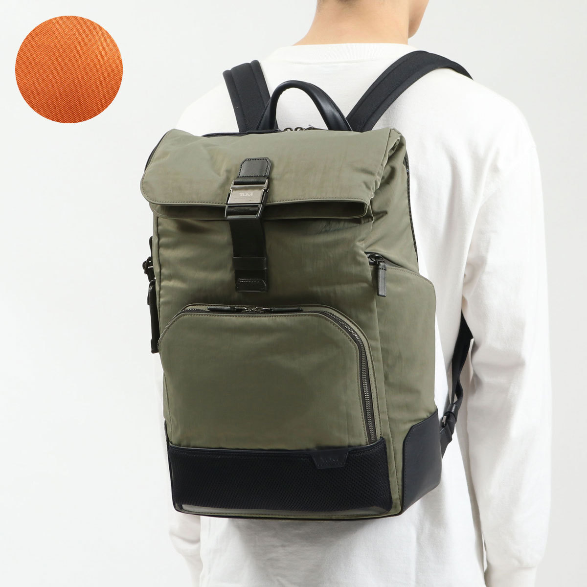 TUMI リュック兼 ボストンバッグ ロック付 バック カーキ トラベル トゥミ VOYAGEUR 「ホランド」バックパック ブラック/ガンメタル｜TUMI