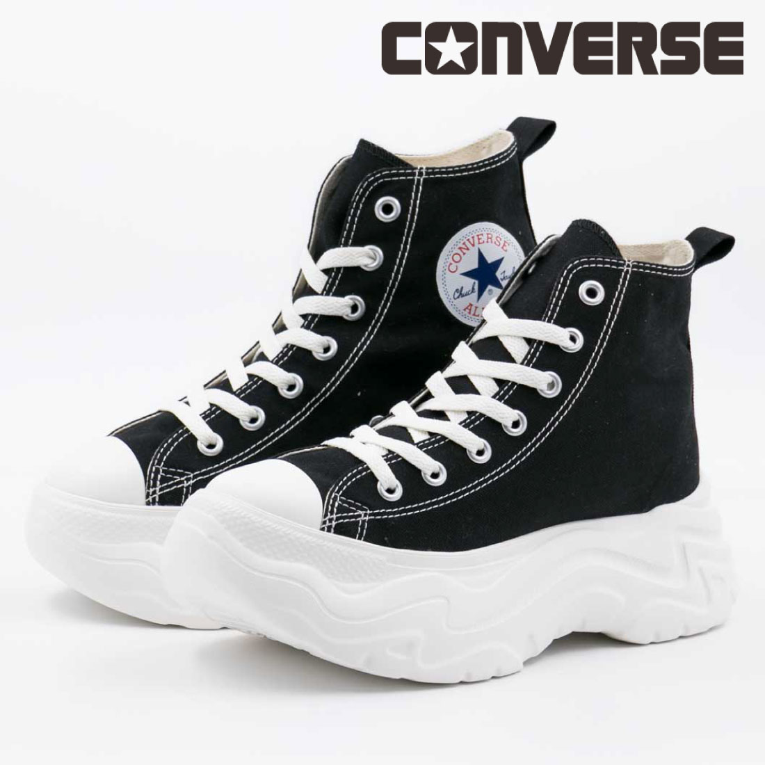 コンバース オールスター シティハイク OX HI 厚底 6cm ブラック コンバースの新厚底スニーカー「オールスター シティハイク」高
