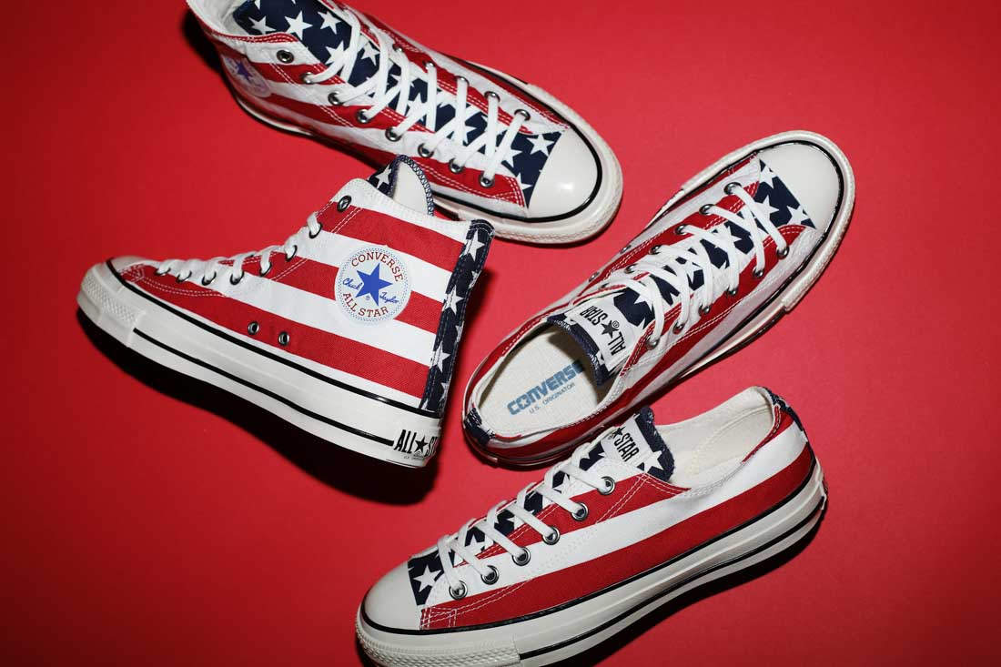 コンバース CONVERSE メンズ レディース スニーカー オールスター US スター＆バーズ HI OX ハイカット ローカット アメリカ国旗