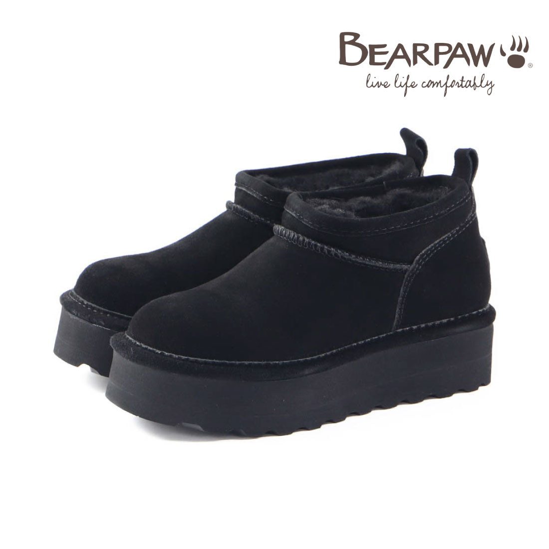 ベアパウ Bearpaw レディース ブーツ レトロ スーパー ショーティー Retro Super Shorty 3051W ムートンブーツ ショートブーツ 厚底 厚底ブーツ 暖かい 軽量 | BEARPAW | 01