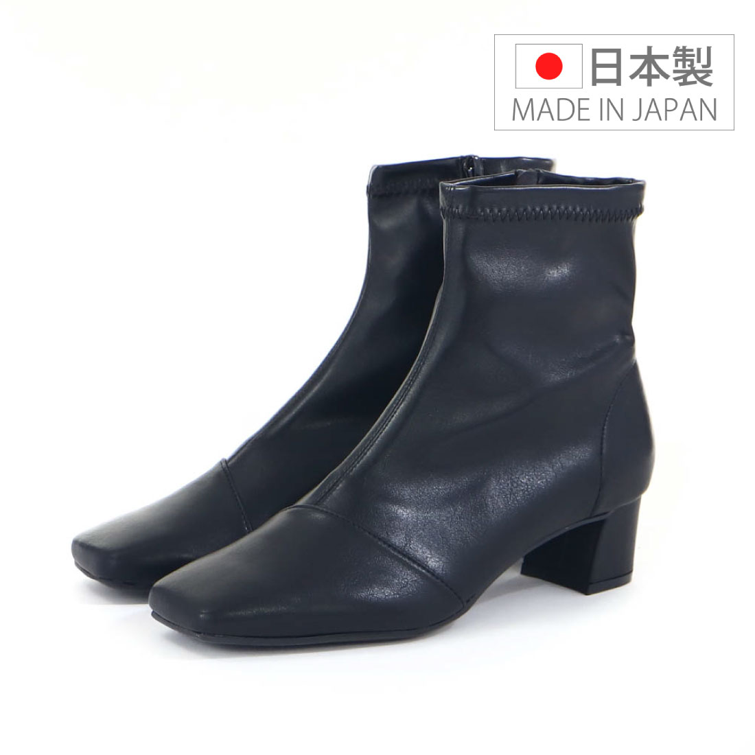 レディース ブーツ スクエアトゥブーツ ショートブーツ 疲れにくい