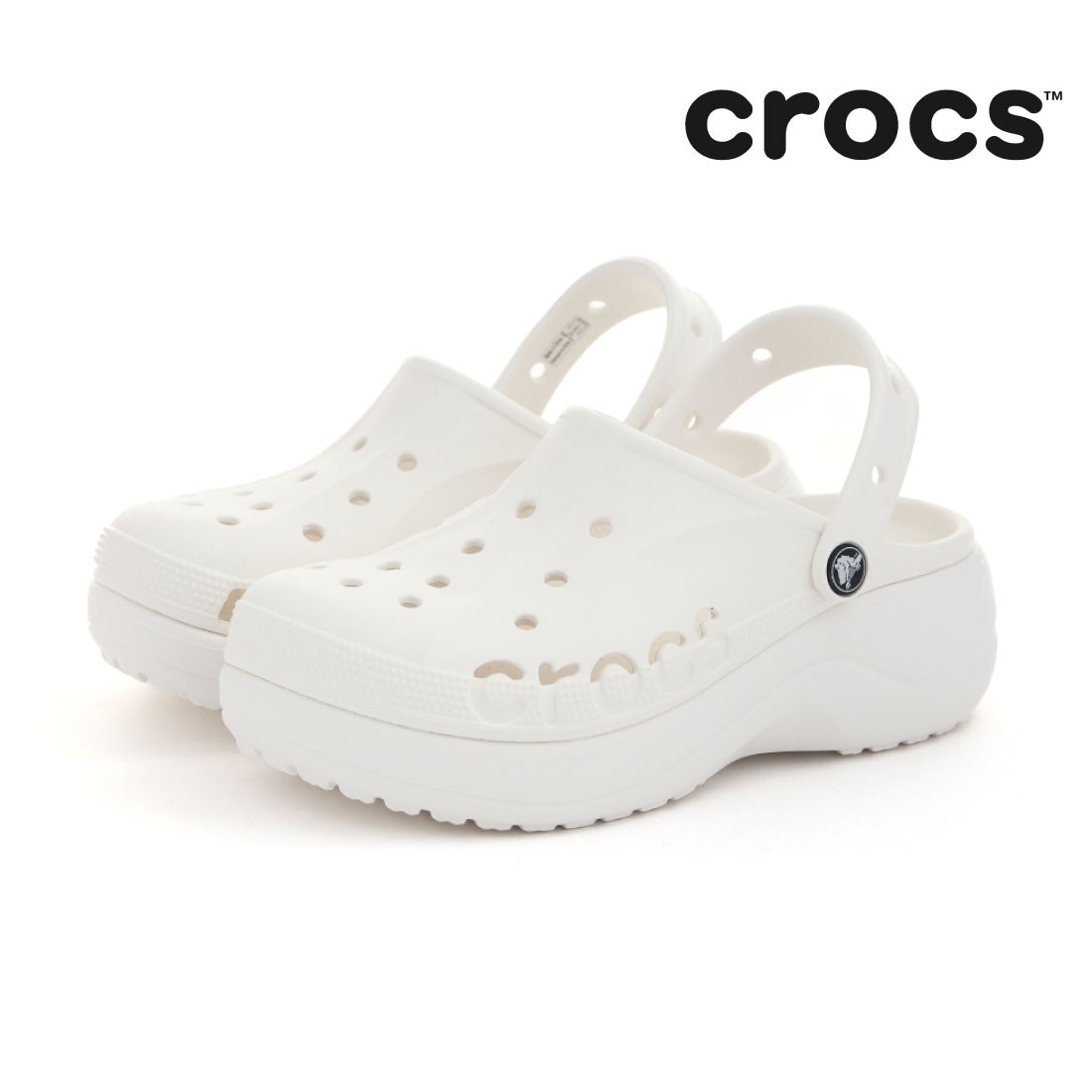 Crocs 厚底 サボサンダル ホワイトクロックス crocs（クロックス） レディース サンダル バヤ プラットフォーム