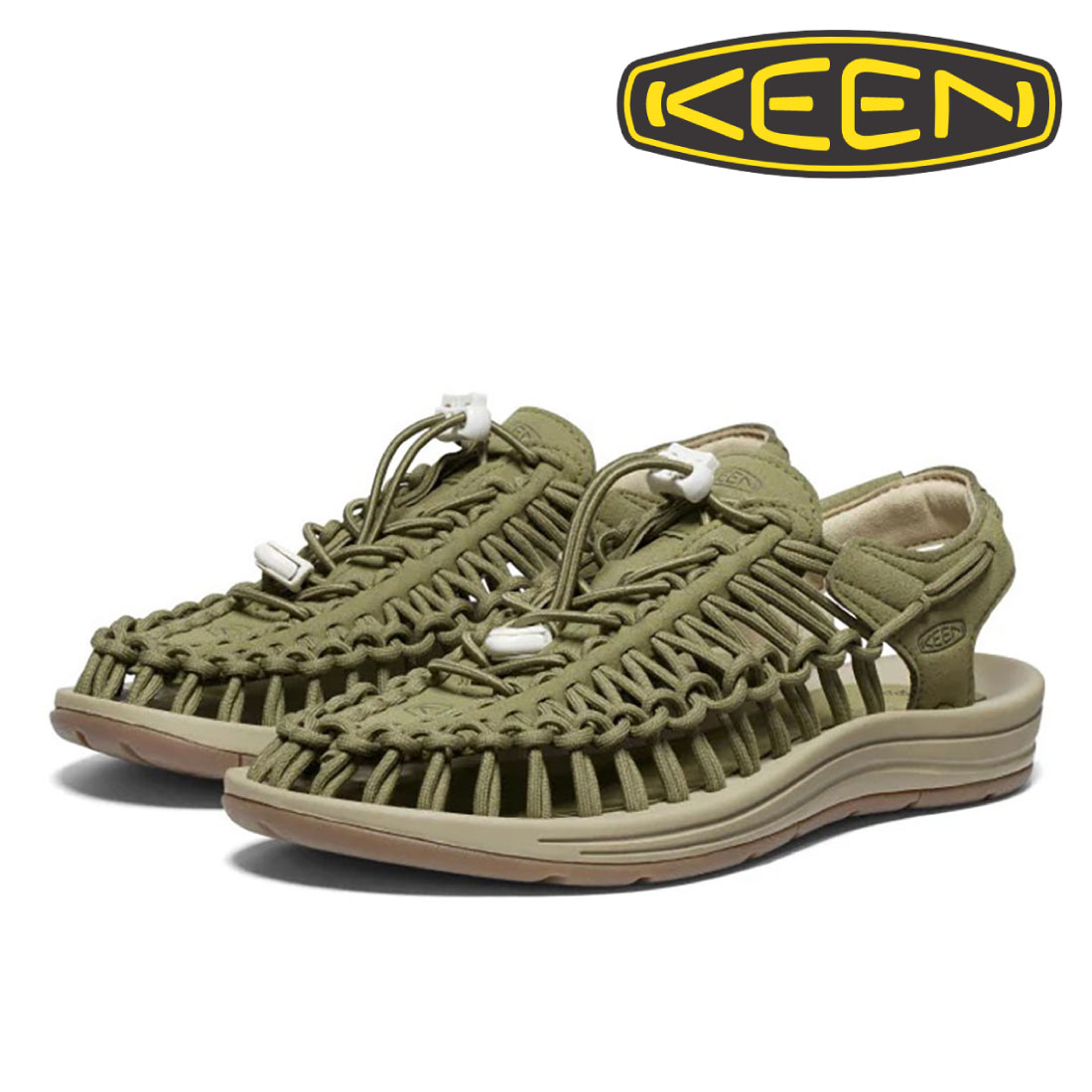 KEEN 編み込みデザイン サンダル オリーブ KEEN（キーン） レディース サンダル UNEEK ユニーク ストラップ