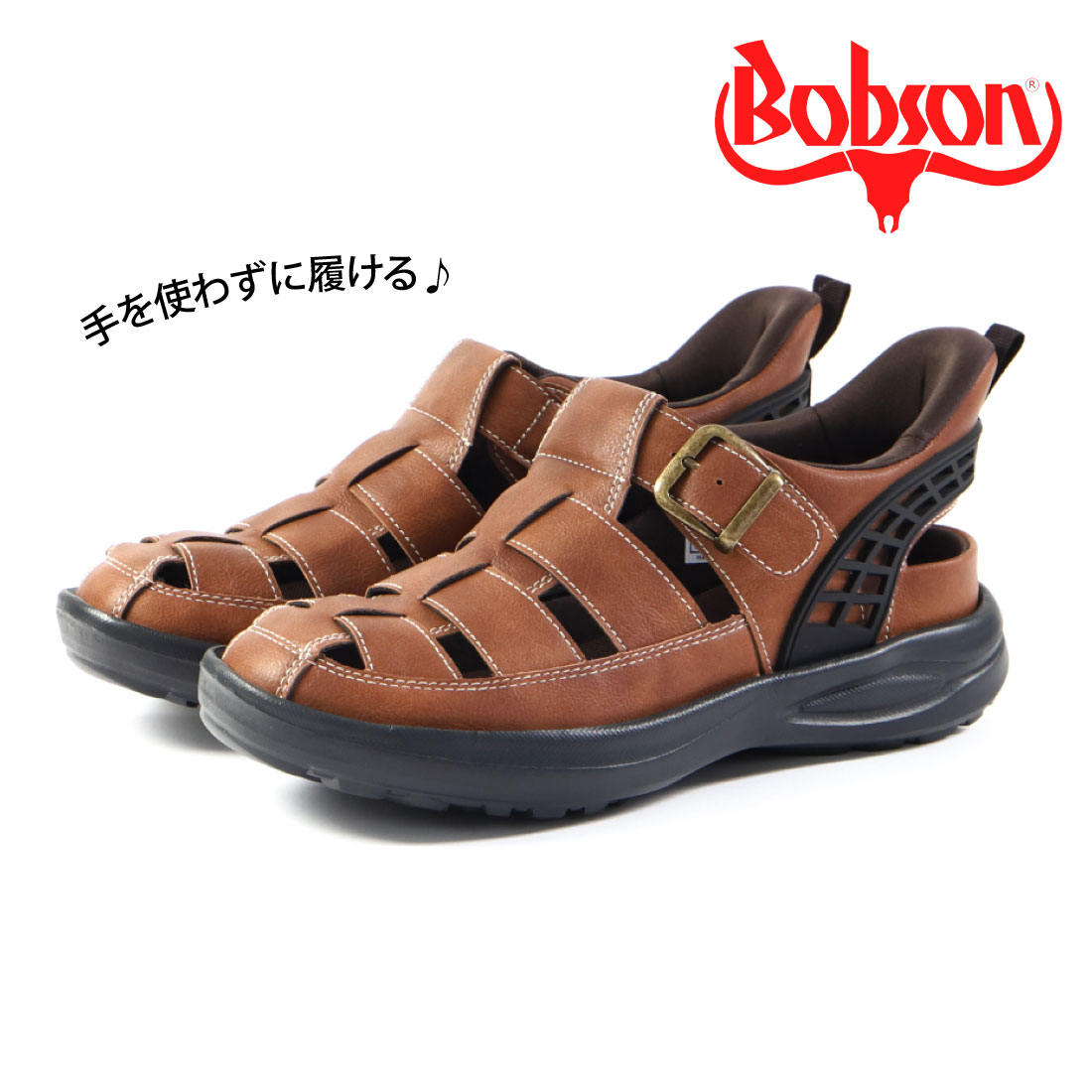 BOBSON メンズ サンダル ハンズフリーサンダル カメサンダル