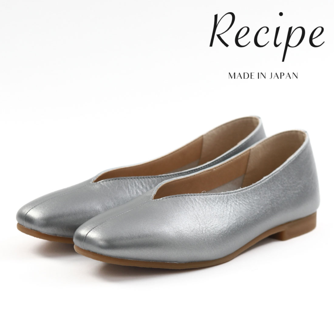 Recipe（レシピ） レディース フラットシューズ スリッポン Vカット