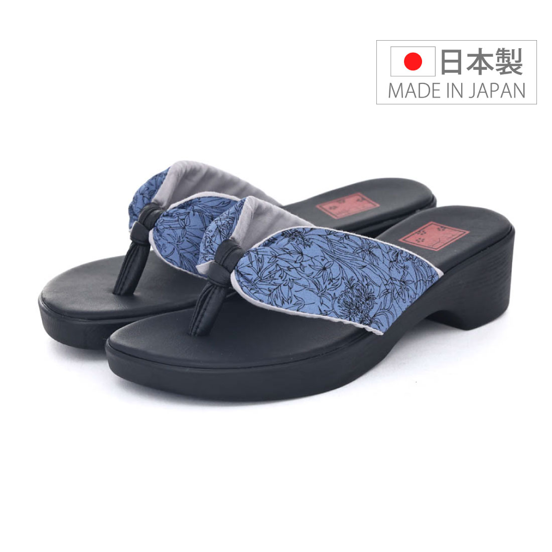 レディース サンダル 鼻緒 和柄サンダル 和柄サンダル 浴衣 夏祭り 日本製 花柄 下駄風 ちりめん 和装 つっかけ 桜 花柄 美杉 リゾート 4.5cmヒール misugi |  | 01