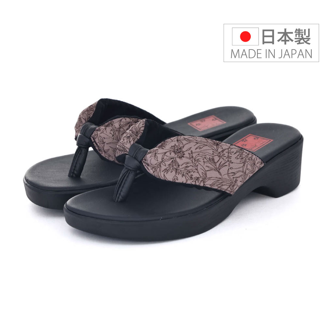 レディース サンダル 鼻緒 和柄サンダル 和柄サンダル 浴衣 夏祭り 日本製 花柄 下駄風 ちりめん 和装 つっかけ 桜 花柄 美杉 リゾート 4.5cmヒール misugi |  | 03