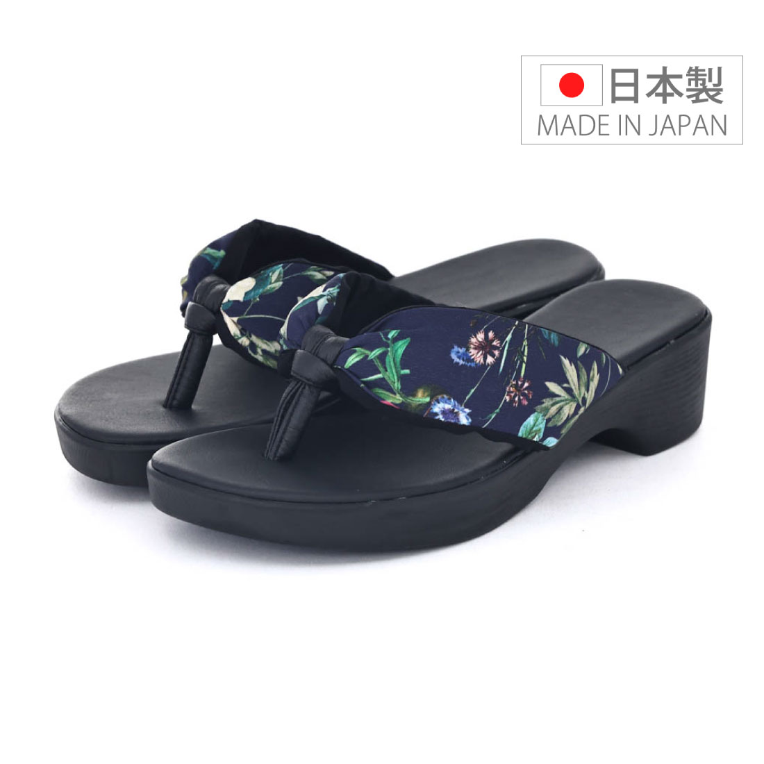 レディース サンダル 鼻緒 和柄サンダル 和柄サンダル 浴衣 夏祭り 日本製 花柄 下駄風 ちりめん 和装 つっかけ 桜 花柄 美杉 リゾート 4.5cmヒール misugi |  | 08