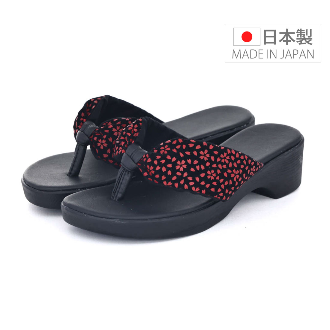 レディース サンダル 鼻緒 和柄サンダル 和柄サンダル 浴衣 夏祭り 日本製 花柄 下駄風 ちりめん 和装 つっかけ 桜 花柄 美杉 リゾート 4.5cmヒール misugi |  | 05