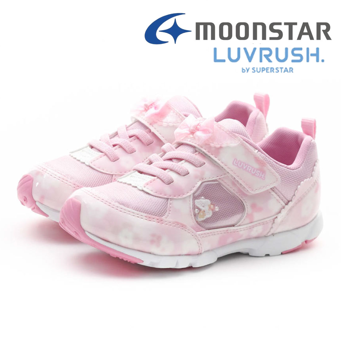 ムーンスター moonstar キッズ ジュニア 女の子 スニーカー ラブラッシュ LV1152 リボン かわいい 運動靴 子供靴 マジックテープ ベルクロ スーパースター｜gallerymc｜03