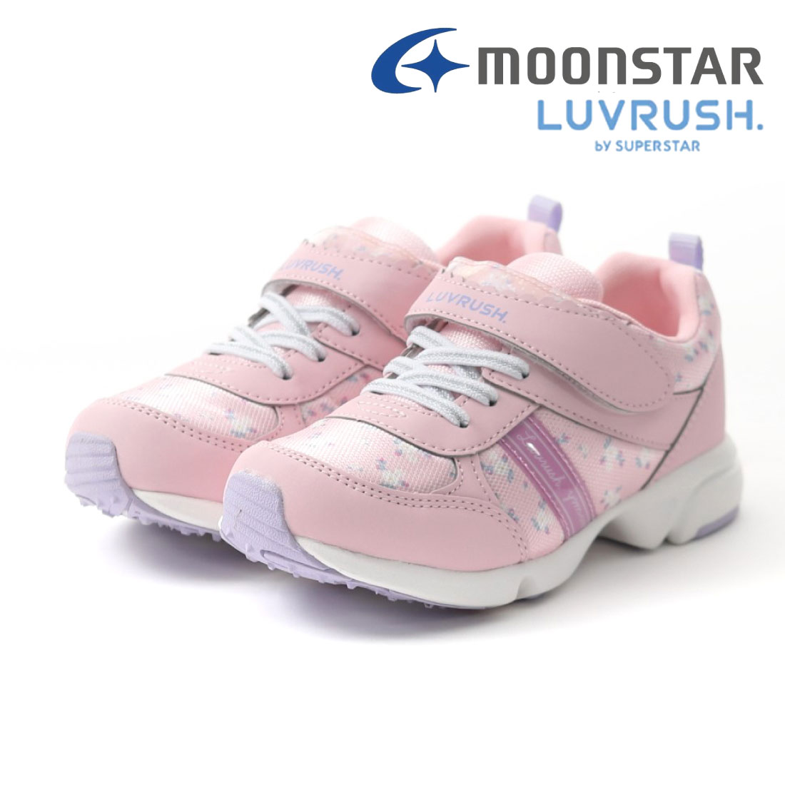 ムーンスター moonstar キッズ ジュニア 女の子 スニーカー スーパースター ラブラッシュ LV 1155 バネのチカラ 子供靴 運動靴 幅広 3E ワイド マジックテープ｜gallerymc｜04