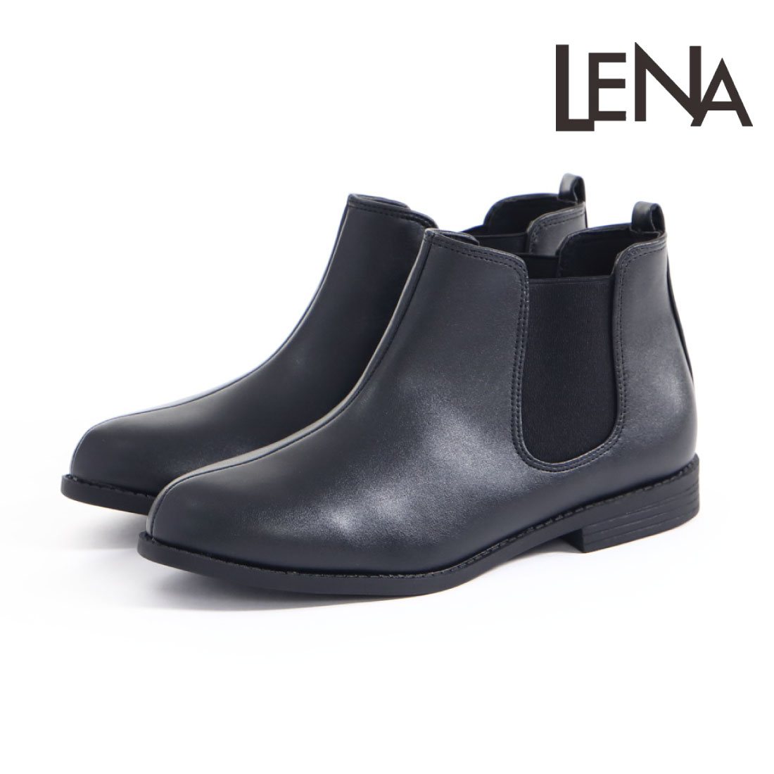 レナ LENA レディース ブーツ サイドゴア ショートブーツ ローヒール