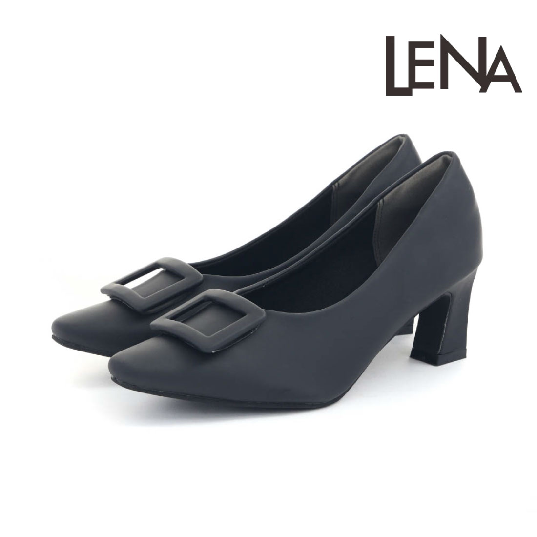 Lena（レナ） レディース パンプス バックルパンプス チャンキーヒール