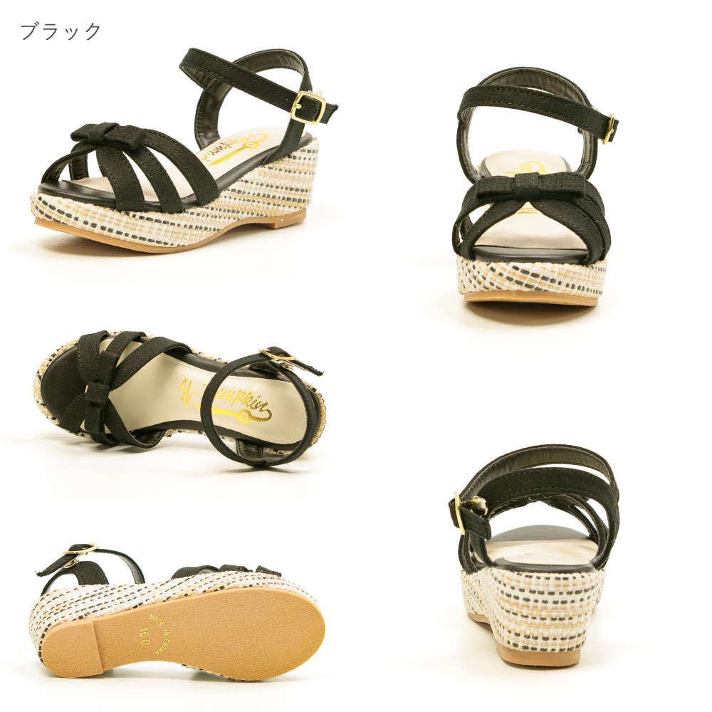 キッズサンダル ローヒール シンプル リボン キッズ おしゃれ