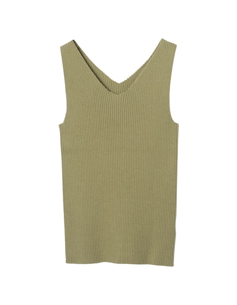 タンクトップ レディース トップス サマーニット オーガニックコットン Vネック ノースリーブ ストレッチ 涼感 サステナブル 21春夏カラー Reedit リエディ 通販 Yahoo ショッピング