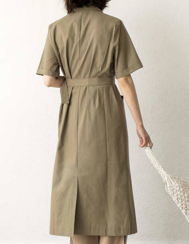 サマーセール ワンピース レディース コート 半袖 トレンチ風 ワンピ風 リネン混夏 Reedit リエディ 通販 Yahoo ショッピング