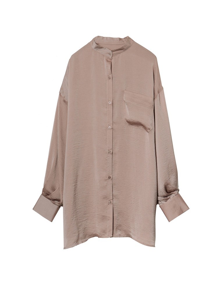 ブラウス レディース シアーシャツ 透けシャツ シャツ トップス 長袖 マオカラー 透け感 シアー素材 シースルー くすみカラー 春色 春カラー 春 Reedit リエディ 通販 Yahoo ショッピング