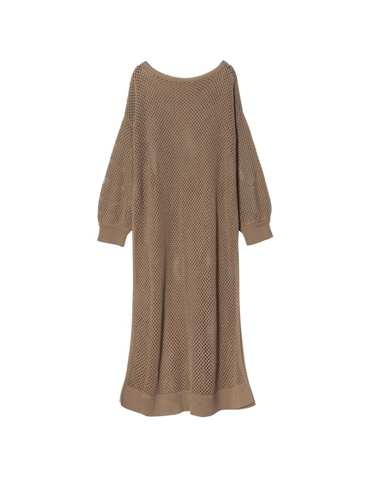 ニットワンピース レディース メッシュワンピース 透かし編みニットワンピース 長袖 ロング丈 マキシ丈 レイヤード 重ね着 Reedit リエディ 通販 Yahoo ショッピング