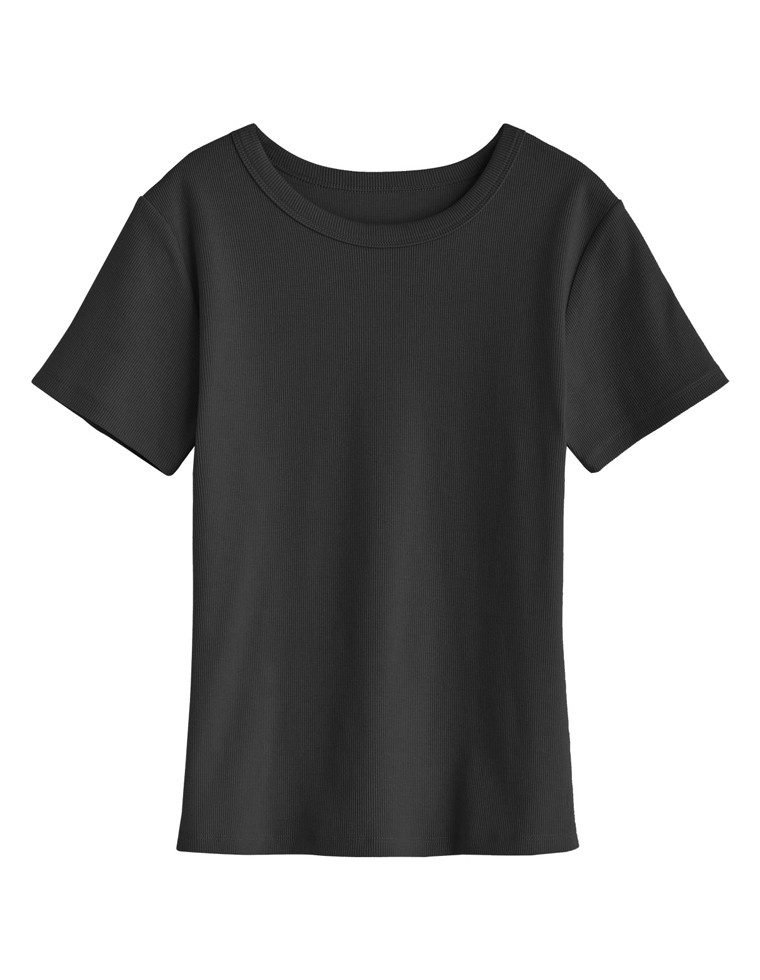 テレコリブクルーネック半袖Tシャツ