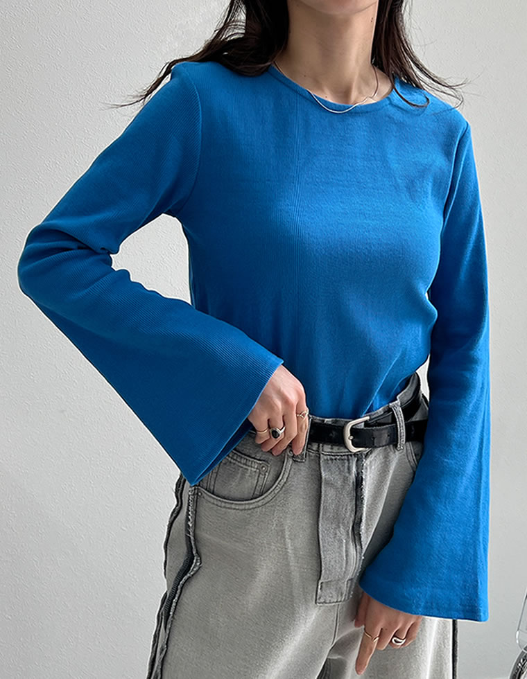 OFFICEロゴ入り長袖トップス Re:EDIT カットソー トップス レディース 長袖 クルーネック
