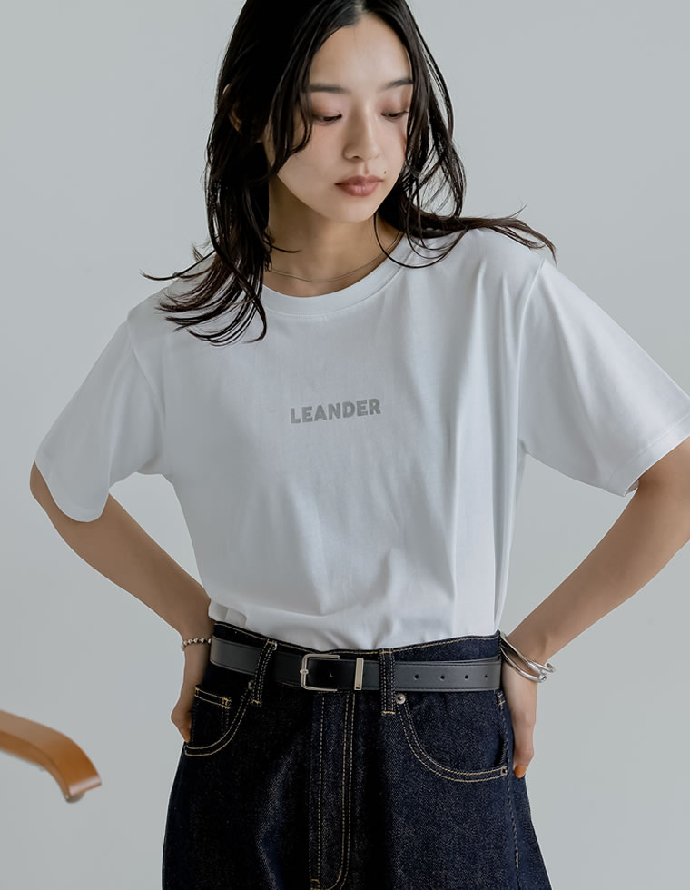 Tシャツ レディース トップス 新色追加 カットソー ロゴT 半袖 接触冷感 ひんやり 涼しい 涼感 UVカット 2025春夏[mb] | Re:EDIT | 08