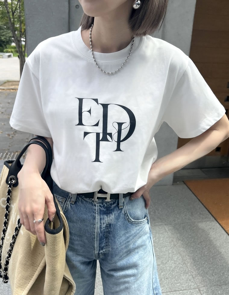 Tシャツ レディース カットソー ロゴTシャツ トップス 接触冷感 UVカット 日焼け対策 紫外線対策 春夏[mb] | Re:EDIT | 01