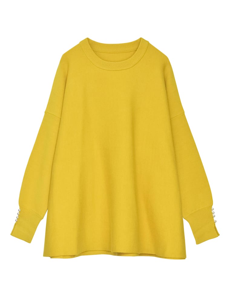 美品♡¥51,700♡Rene パールニットプルオーバー(モカ) Re:EDIT フレアニット レディース パールニット 袖パール