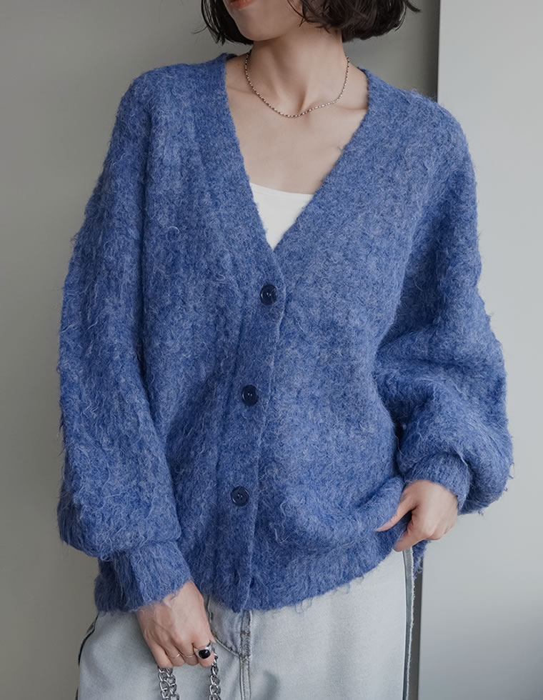 Re:EDIT（リエディ） カーディガン トップス ニット シャギーニット