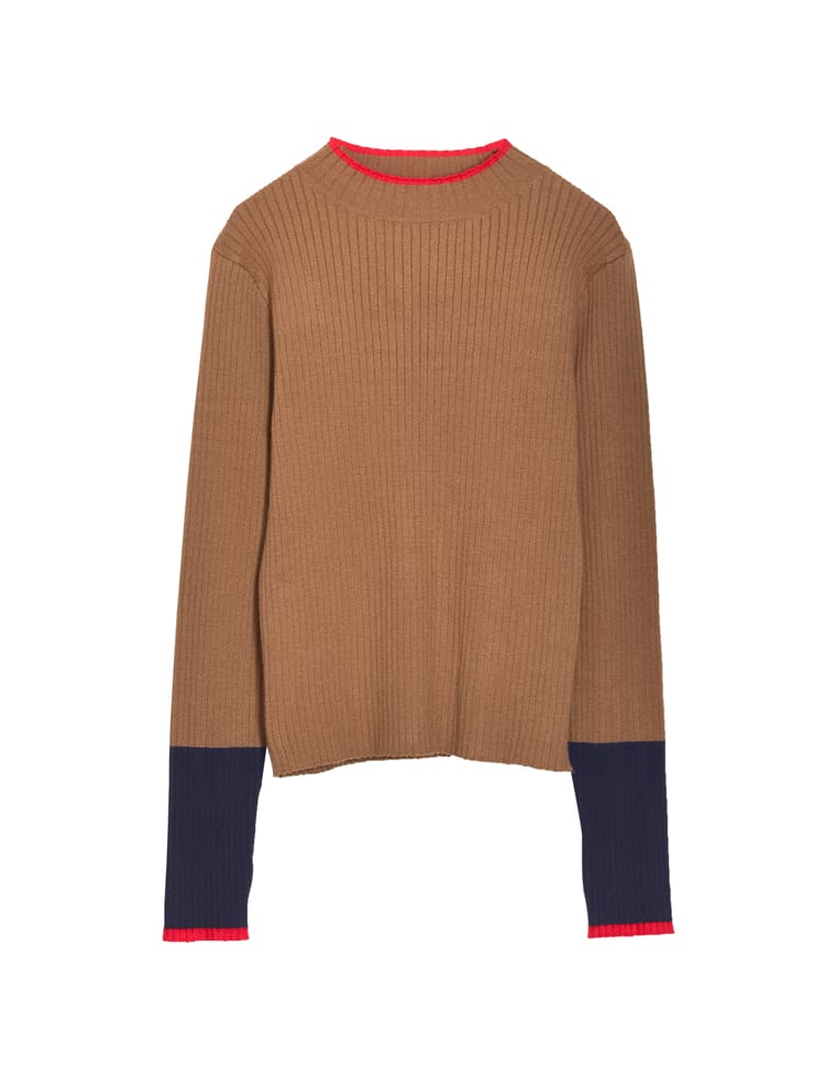 トップス レディース ニット トップス セーター 配色 リブニット カラーニット インナー 秋冬 売れてる 定番 ロングセラー マストアイテム | Re:EDIT | 02