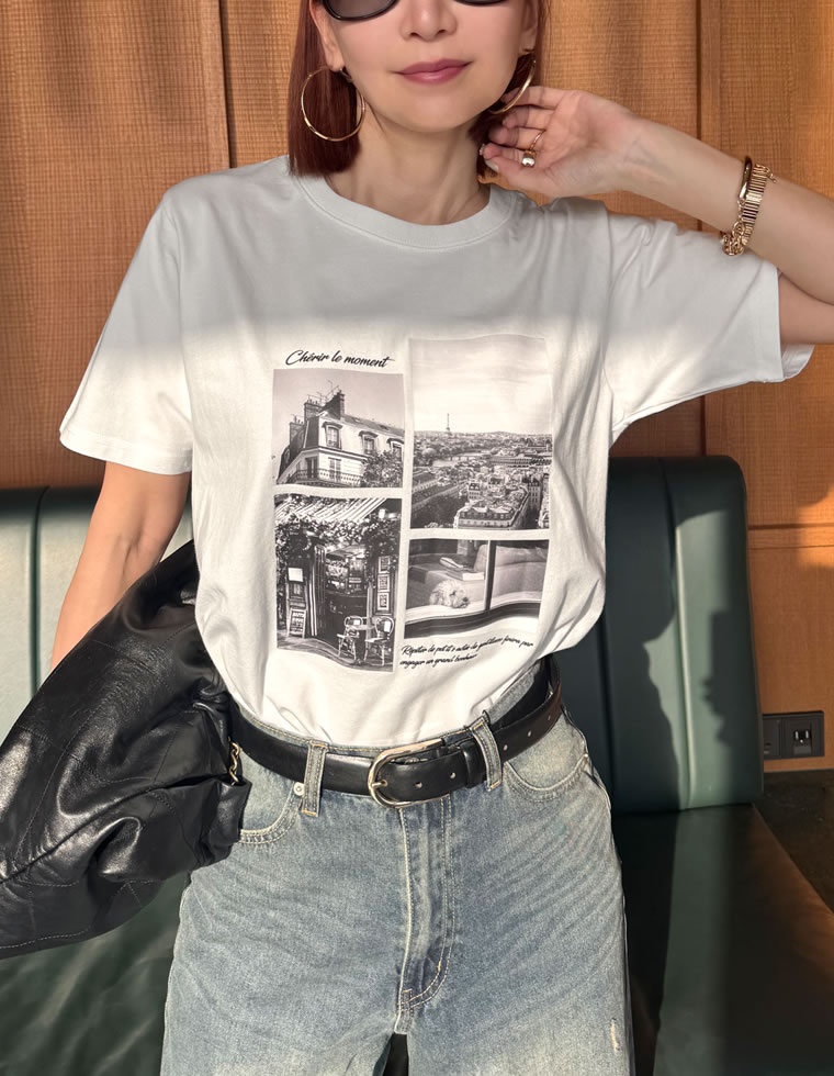 Tシャツ レディース カットソー トップス プリントTシャツ 半袖 接触冷感 UVカット 日焼け対策 紫外線対策 春夏[mb] | Re:EDIT | 02
