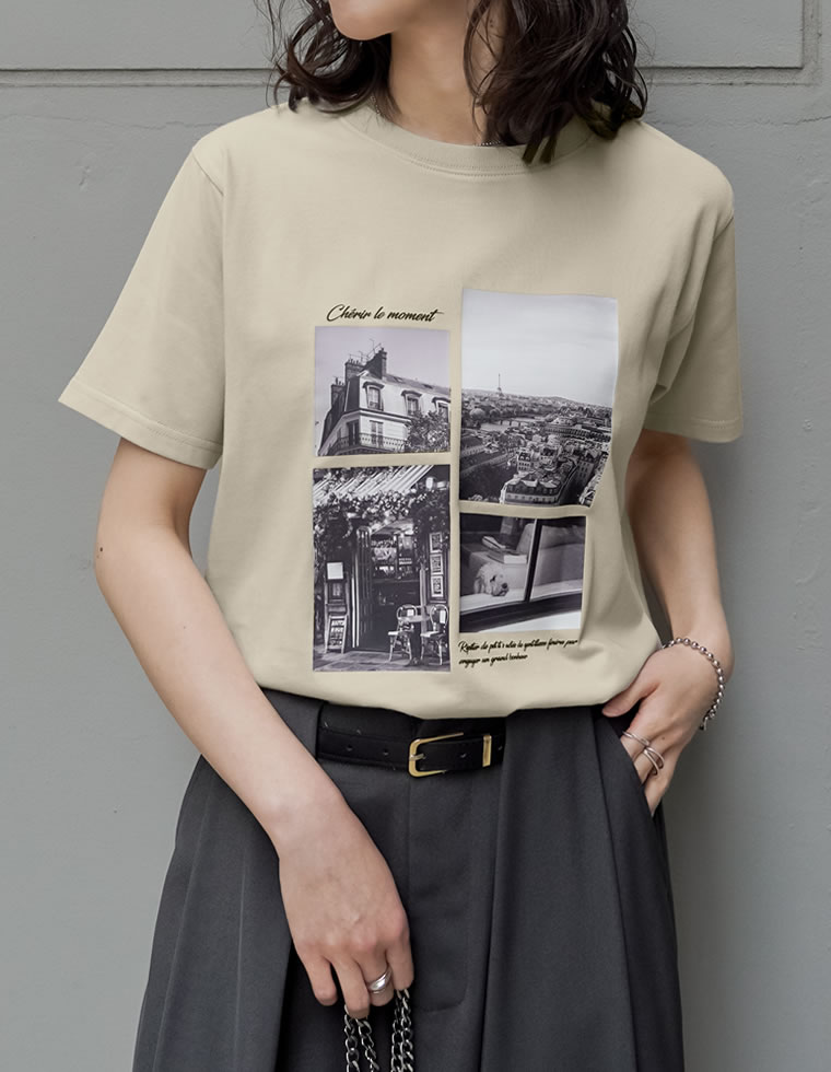 Tシャツ レディース カットソー トップス プリントTシャツ 半袖 接触冷感 UVカット 日焼け対策 紫外線対策 春夏[mb] | Re:EDIT | 04