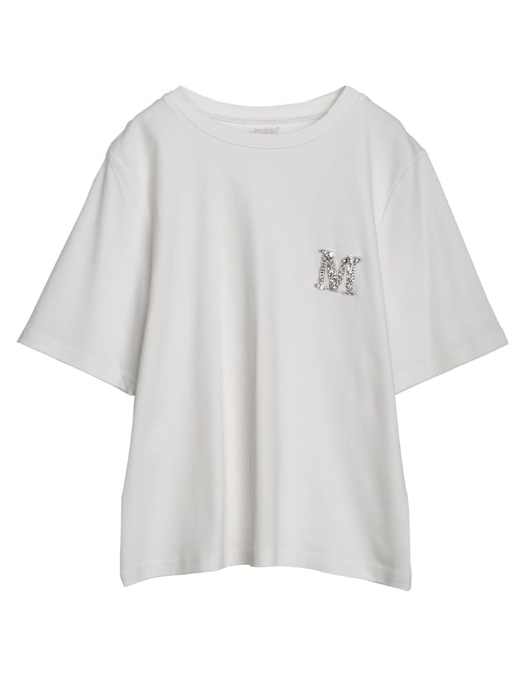 ロゴ レディース ビジュー Tシャツ カットソー トップス 半袖 ロゴT 刺繍 速乾 吸水 UVカッ...
