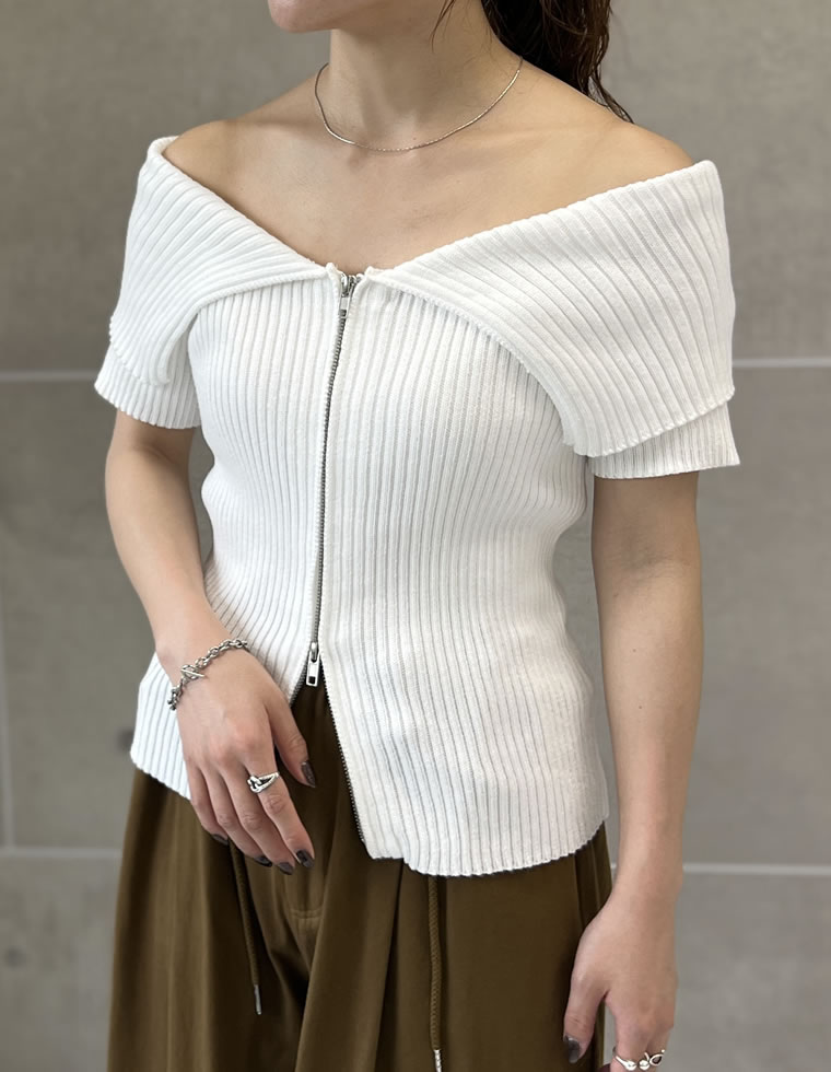 Re:EDIT（リエディ） トップス レディース 半袖 サマーニット ジップ