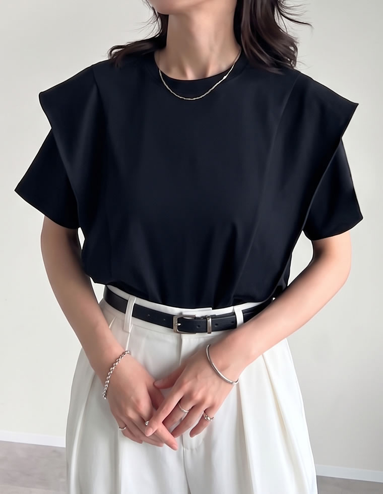 Tシャツ レディース トップス カットソー 半袖 接触冷感 UVカット 日焼け対策 紫外線対策 春夏[mb] | Re:EDIT | 01