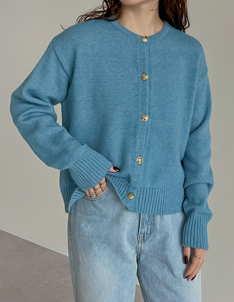 Re:EDIT（リエディ） カーディガン ニット 金ボタン レディース 6色 M